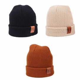 Gutter Jenter Casual Solid Strikket Lue Lue Lett Thermal Hat For Høst Vinter