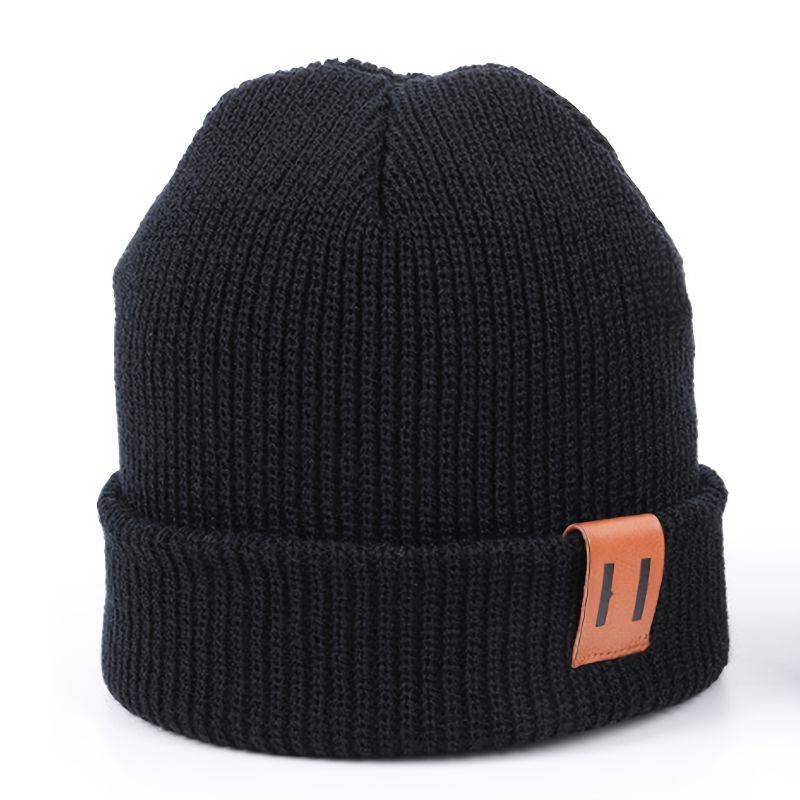 Gutter Jenter Casual Solid Strikket Lue Lue Lett Thermal Hat For Høst Vinter