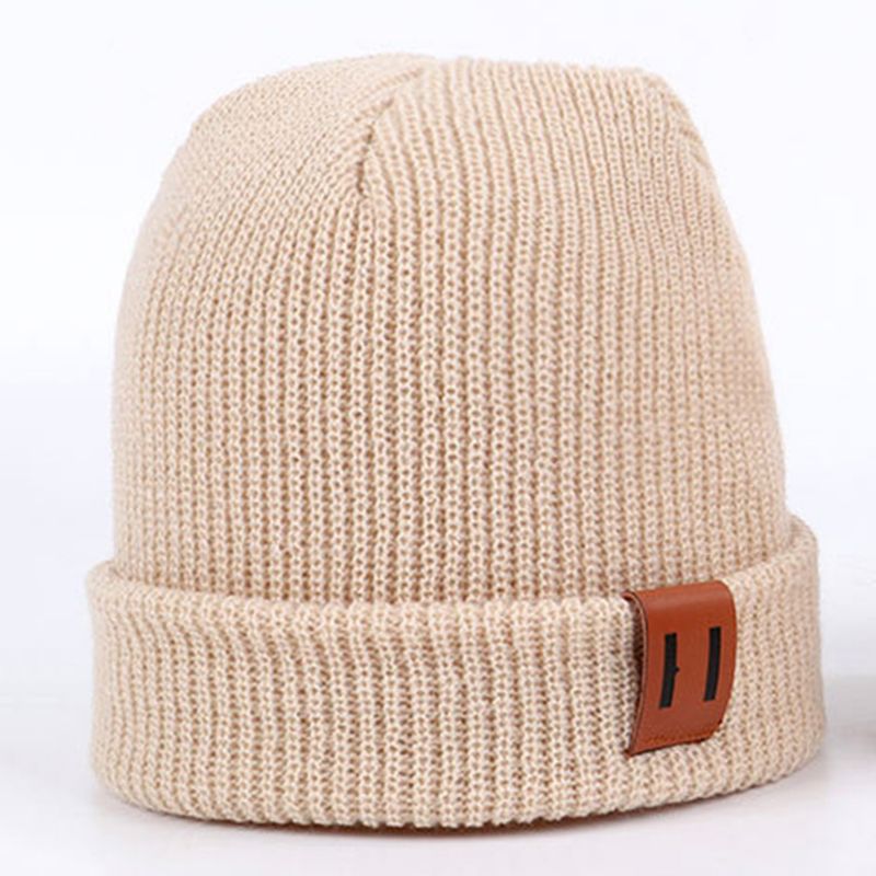 Gutter Jenter Casual Solid Strikket Lue Lue Lett Thermal Hat For Høst Vinter