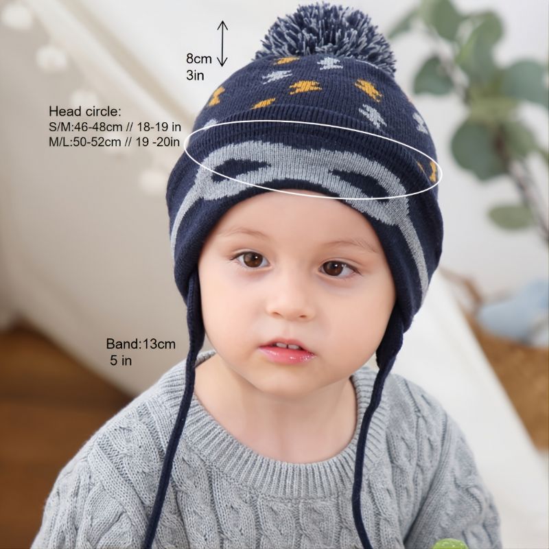 Høst Vinter Nye Barn Beanie Lue Strikket Lue Med Pom Pom