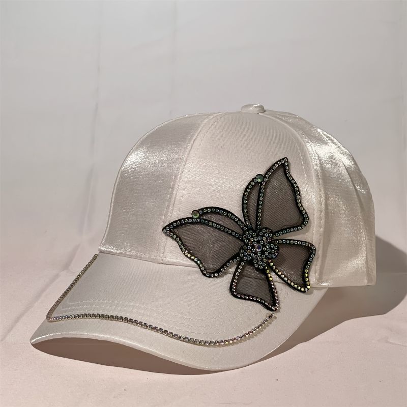 Kvinner Jenter Sommerfugl Rhinestones Baseball Caps Hatter Mote Bling Rhinestone Pigger Solhatt Justerbar Hip Hop Hat