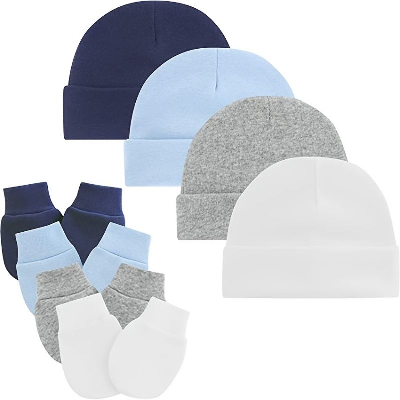 Newborn Infant Beanies Luer Votter Set For Baby Gutter Jenter