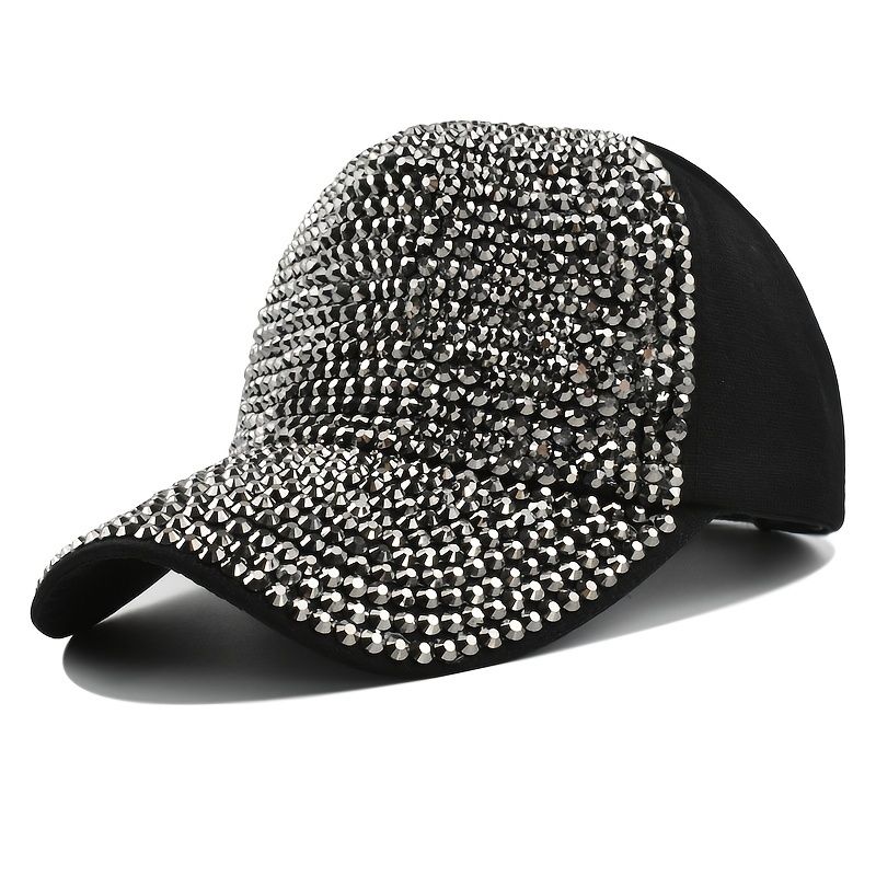 Rhinestones Baseballcaps For Kvinner Bomull Lue Jenter Hip Hop Lue Utendørs Justerbar Casual Stil Lue For