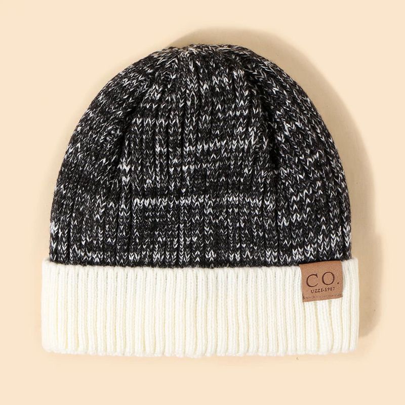 Skinn Label Beanie Skull Cap Ull Cap Utendørs Mote Casual Style Hat For Kvinner Jenter