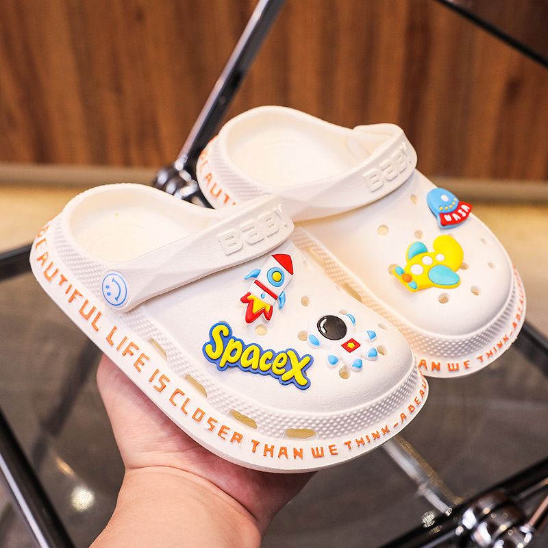 Baby Gutter Casual Cartoon Astronaut Clogs Pustende Lette Sandaler For Utendørs