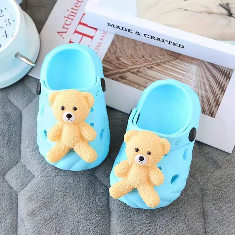 Småbarn Baby Cute Bear Sklisikker Tresko Sandaler