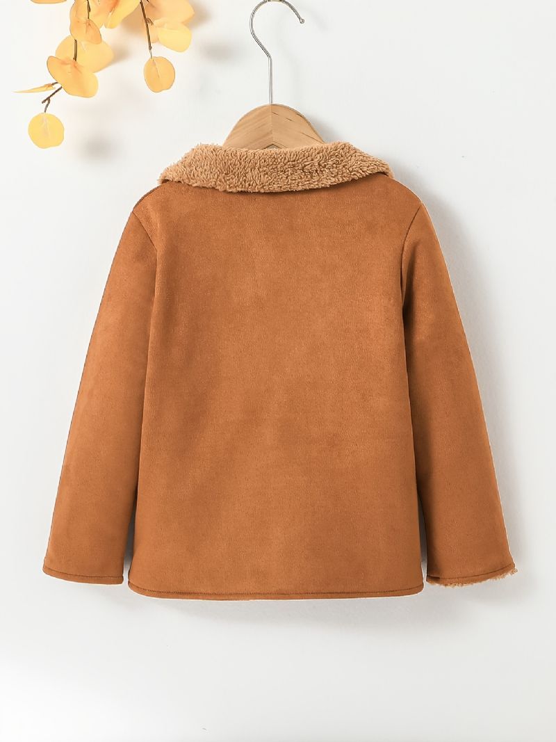 Gutter's Thickening Fleece Langermet Buttoned Jacket Topp Barnes Vinter Varm Frakk