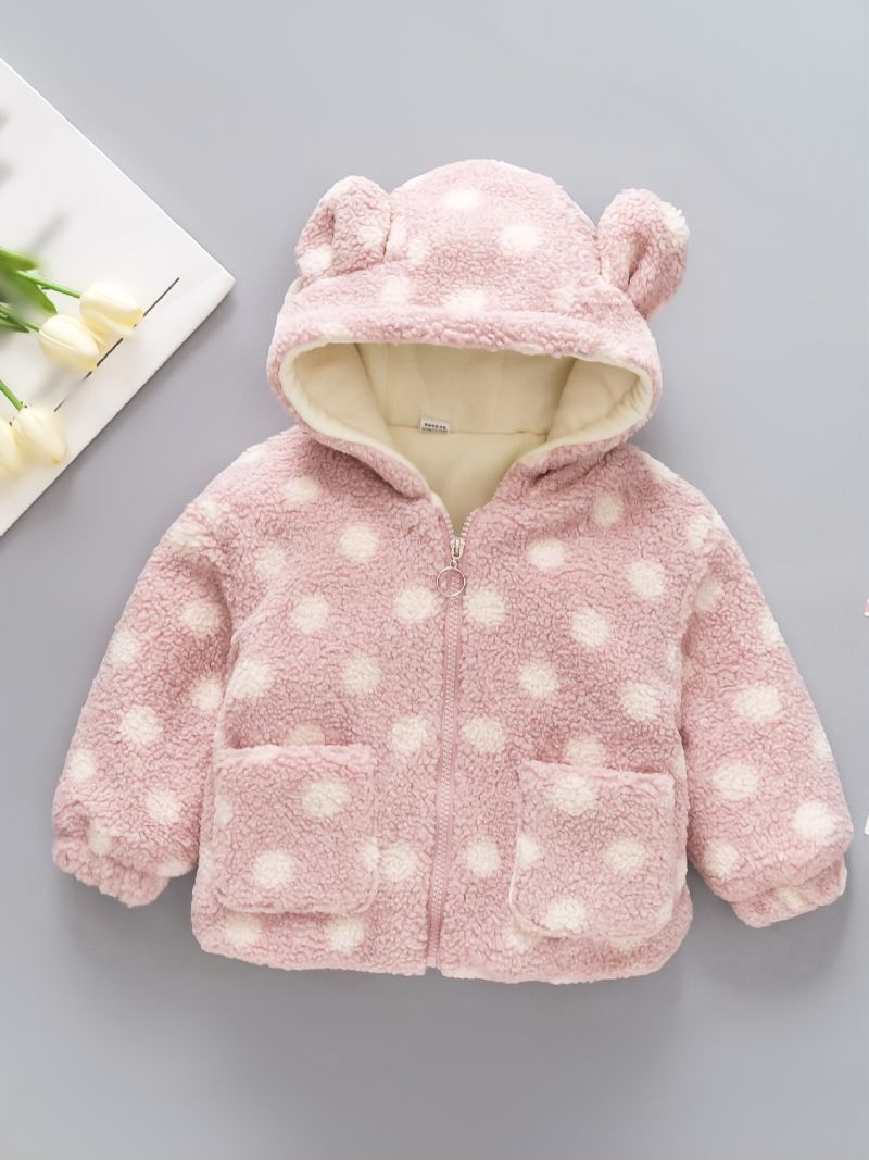 Toddler Baby 3d Ears Hettefrakk Fleece Tykk Varm Jakke Vinter