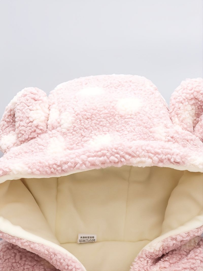 Toddler Baby 3d Ears Hettefrakk Fleece Tykk Varm Jakke Vinter