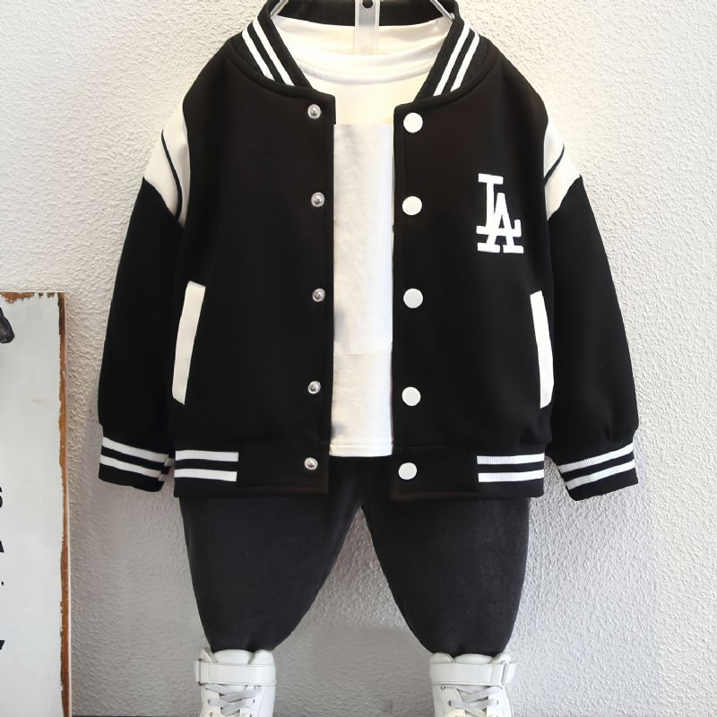 2023 Høst Vinter Nytt Gutter Letter Brodert Baseball Uniform Jacket