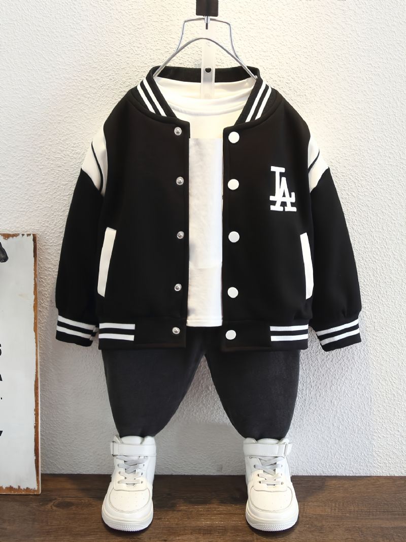 2023 Høst Vinter Nytt Gutter Letter Brodert Baseball Uniform Jacket