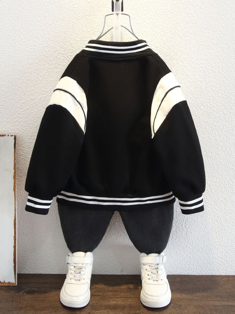 2023 Høst Vinter Nytt Gutter Letter Brodert Baseball Uniform Jacket