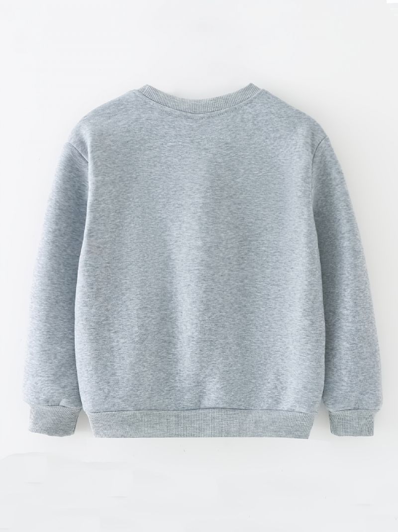 Baby Gutter Pullover Daddy's Little Dude Brevtrykk Med Rund Hals Langermet Sweatshirt Overdeler Barneklær