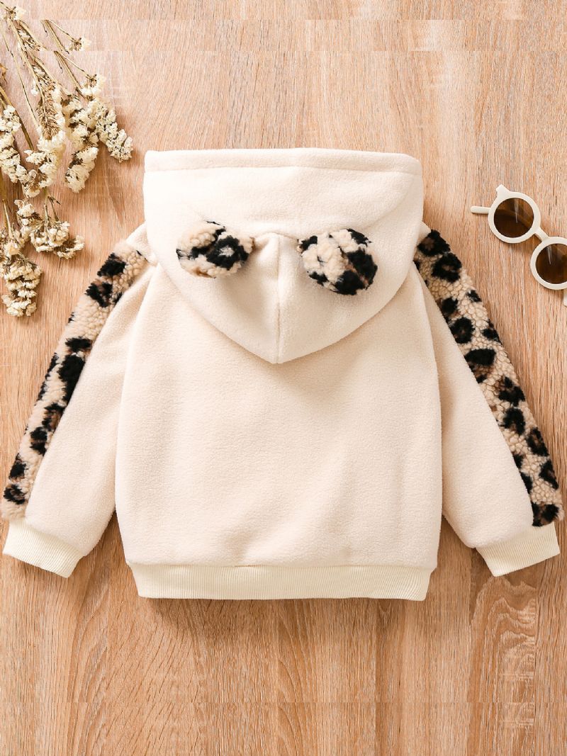 Baby Jenter Leopard Ear Hettegenser Mamas Bestie Little Print Langermet Genser Sweatshirt Barneklær