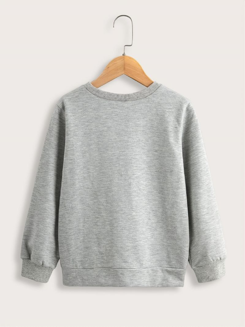 Barn Jenter Gutter Crew Neck Sweatshirt For Høst Vinter Ny