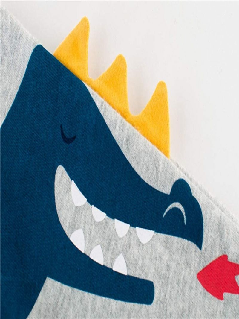 Gutter Dinosaur Print Langermet Crew Neck Sweatshirt Barneklær