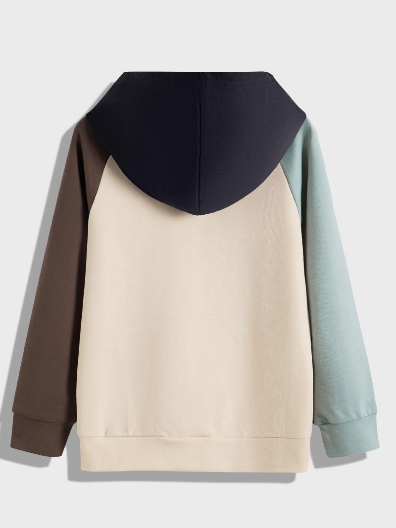 Guttens Letter Colorblock Hoodie Sweatshirt Høst Vinter