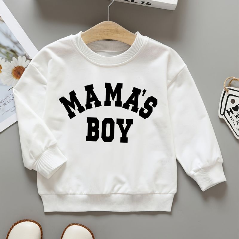 Gutter Pullover Mamas Letter Print Rundhals Langermet Sweatshirt