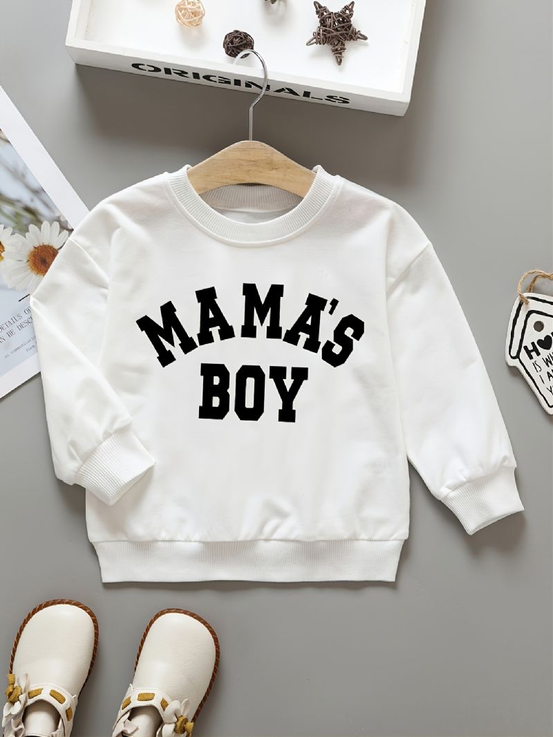 Gutter Pullover Mamas Letter Print Rundhals Langermet Sweatshirt