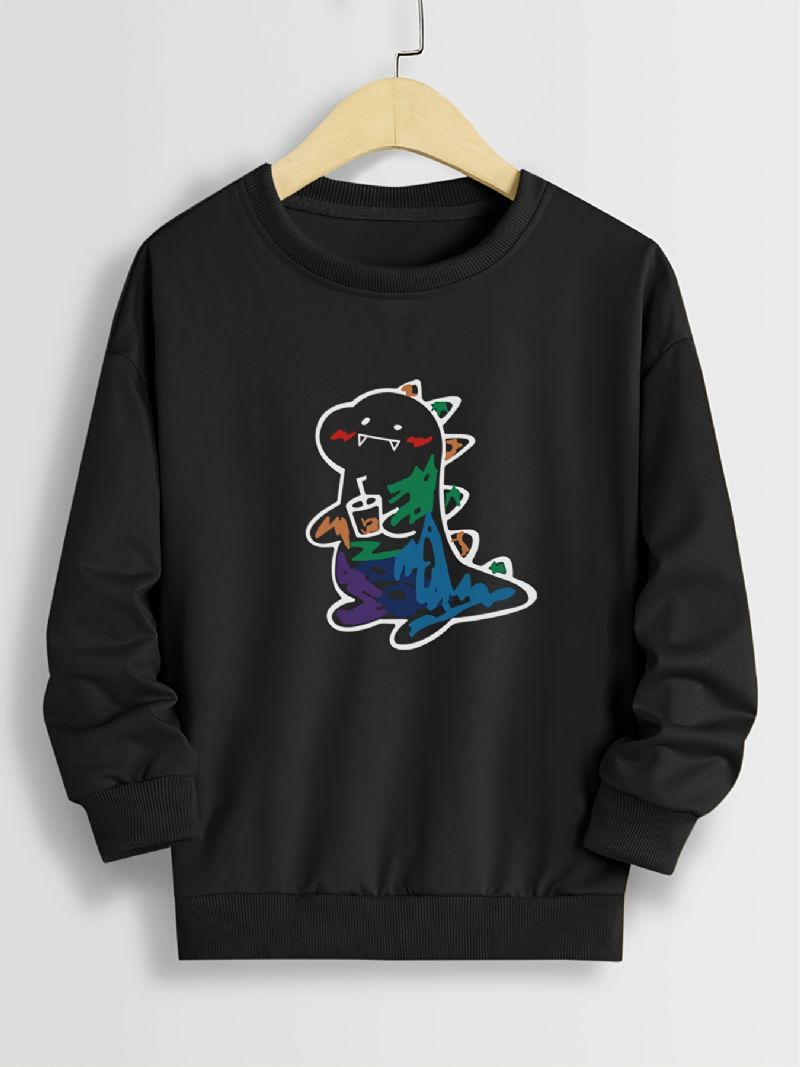 Høst Vinter Gutter 'casual Dinosaur Print Crew Neck Sweatshirt