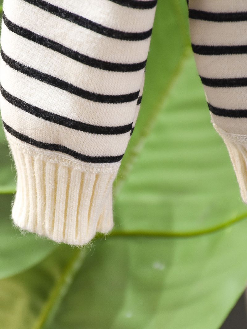 Høst Vinter Gutter 'casual Turtleneck Stripete Genser