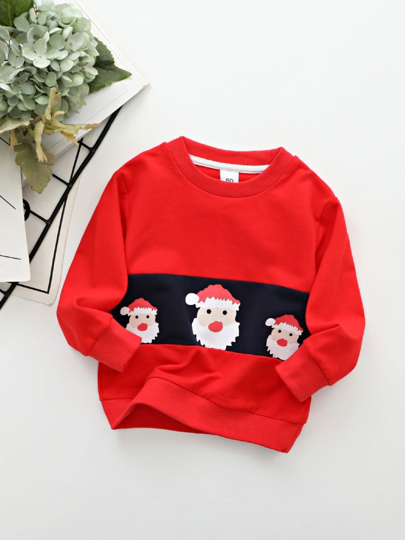 Høst Vinter Nye Gutter Jul Print Crew Neck Sweatshirt