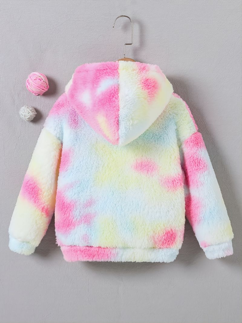 Jenter Casual Fleece Thermal Sweatshirt Langermet Tie Dye Overdeler Til Vinter