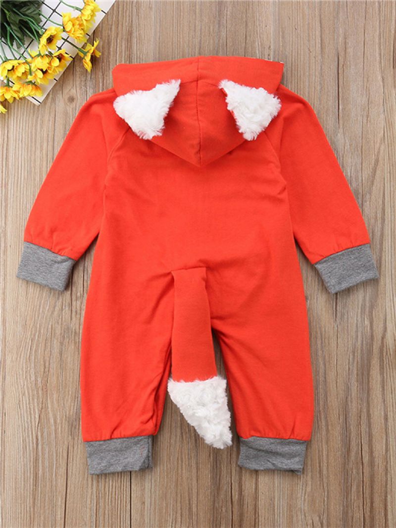 Jenter Og Gutter 3d Tegneserie Dyr Fox Søt Jumpsuit Hettegenser Romper Playsuit Onesies