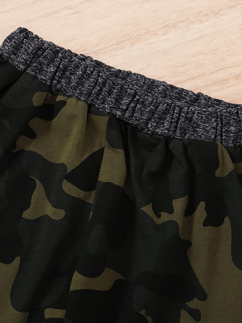 Julepriskutt Baby Barn Gutter Hettegensere Og Matchende Joggebukser Sett Med Camo Print For Høst Vinter Ny