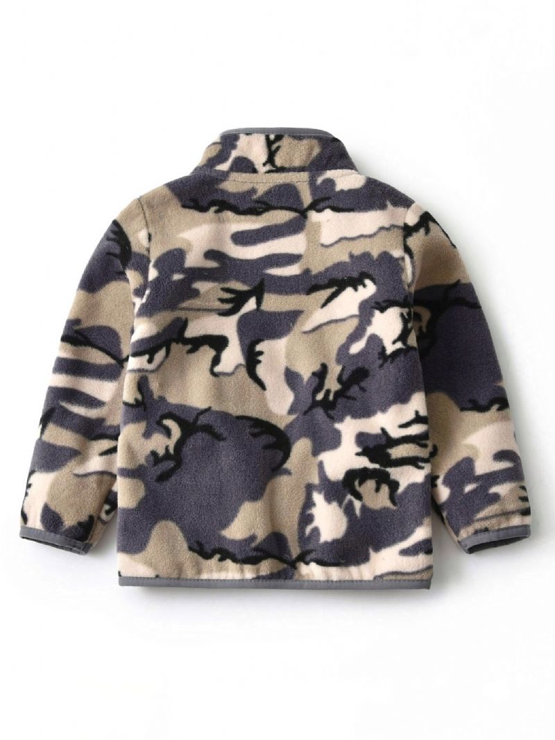 Ny Gutter Camo Printed Casual Warm Stand Collar Glidelåsjakke