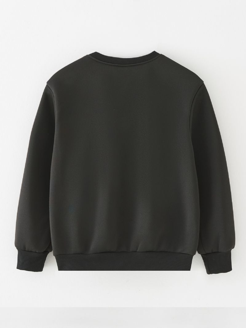 Nye Gutter Casual Fasjonable Trykt Langermet Crew Neck Sweatshirt