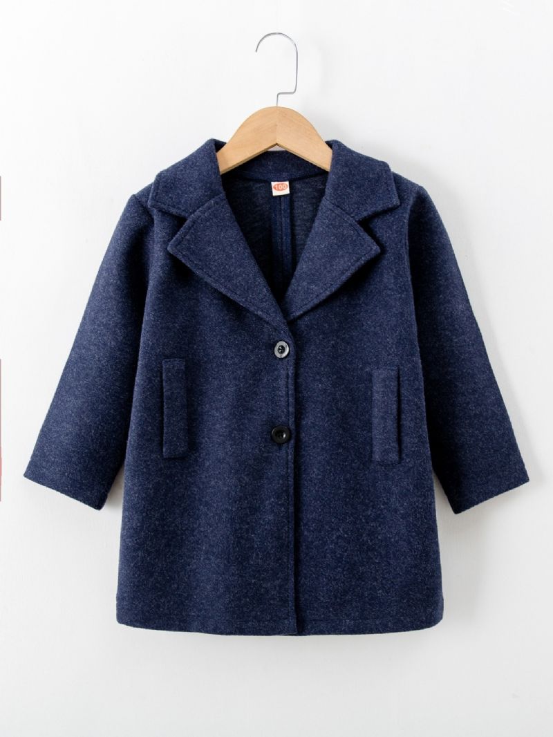 Småbarn Gutter Lapel Collar Overcoat