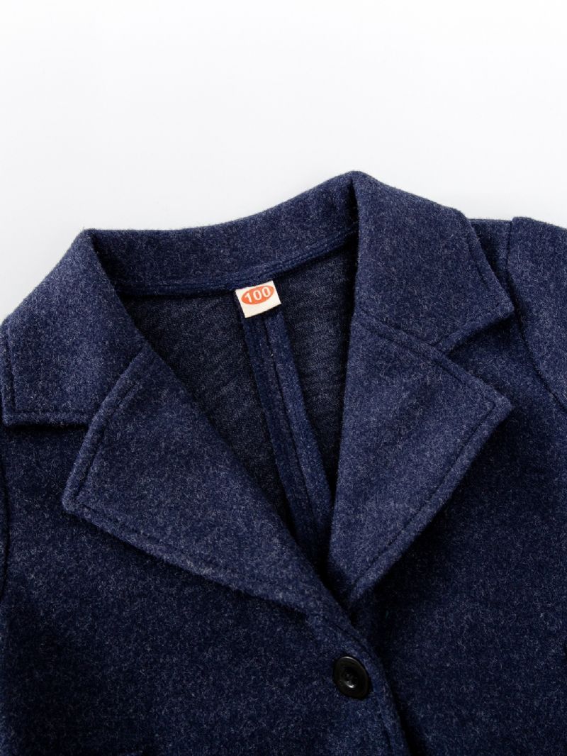 Småbarn Gutter Lapel Collar Overcoat