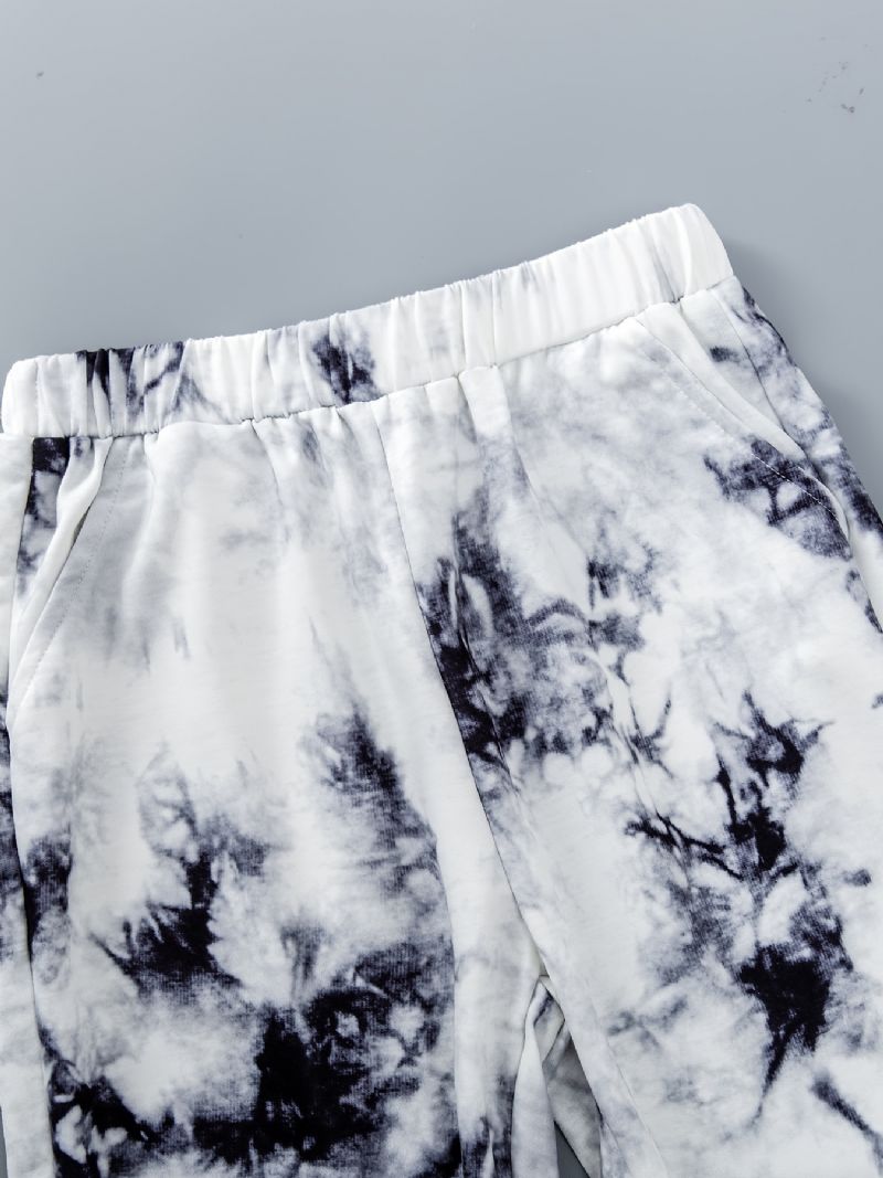 Tie Dye Langermet Hettegenser Og Joggebukser For Baby Jenter Gutter Smårolling