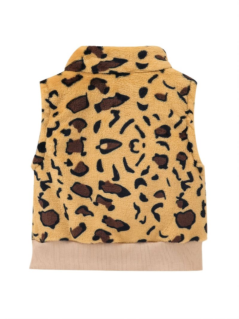 Baby Plysj Leopardprint Glidelåsvest