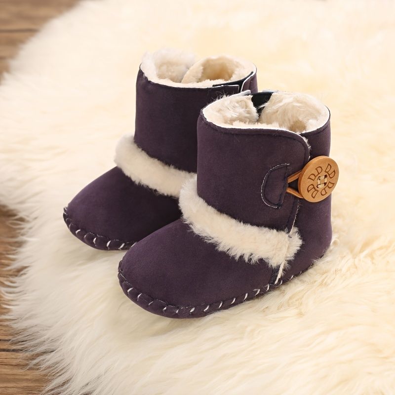 Spedbarn Småbarn Gutter Booties Unisex Fløyelsnøstøvler Til Høst Og Vinter Ny