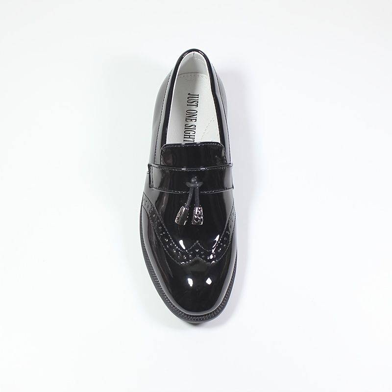 Guttens Pu Leather Anti-slip Fringe Loafers