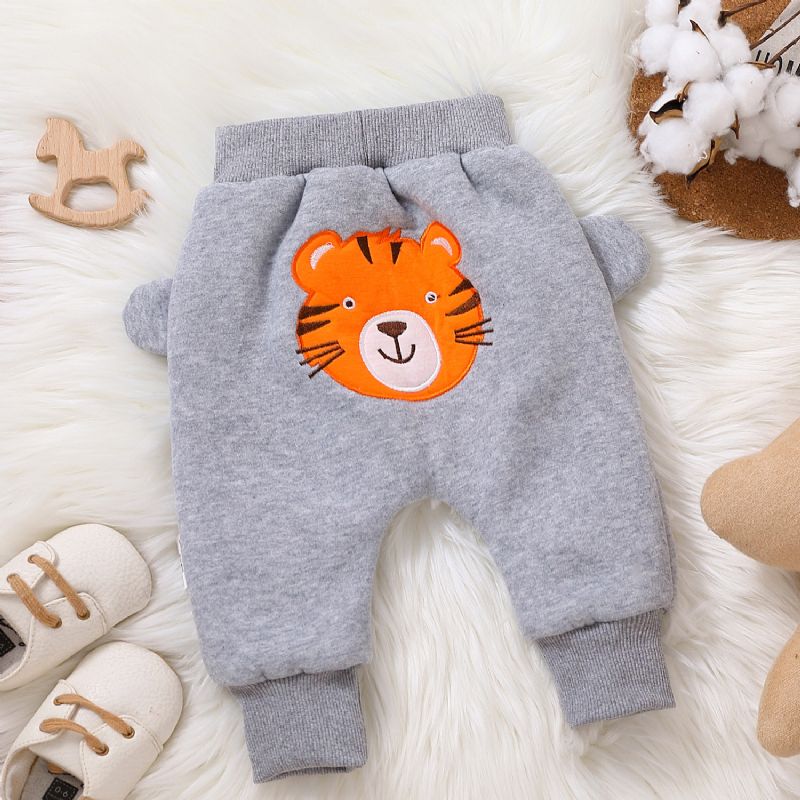 Babybukser Fleece Tykket Varm Søt Tiger Print For Gutter Jenter Ny Høst Vinter