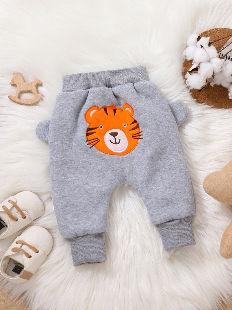 Babybukser Fleece Tykket Varm Søt Tiger Print For Gutter Jenter Ny Høst Vinter