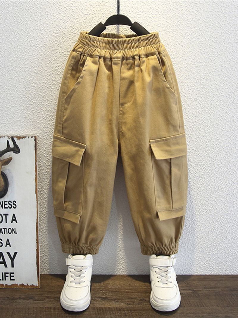 Guttens Solid Color Large Pocket Cargo Pants