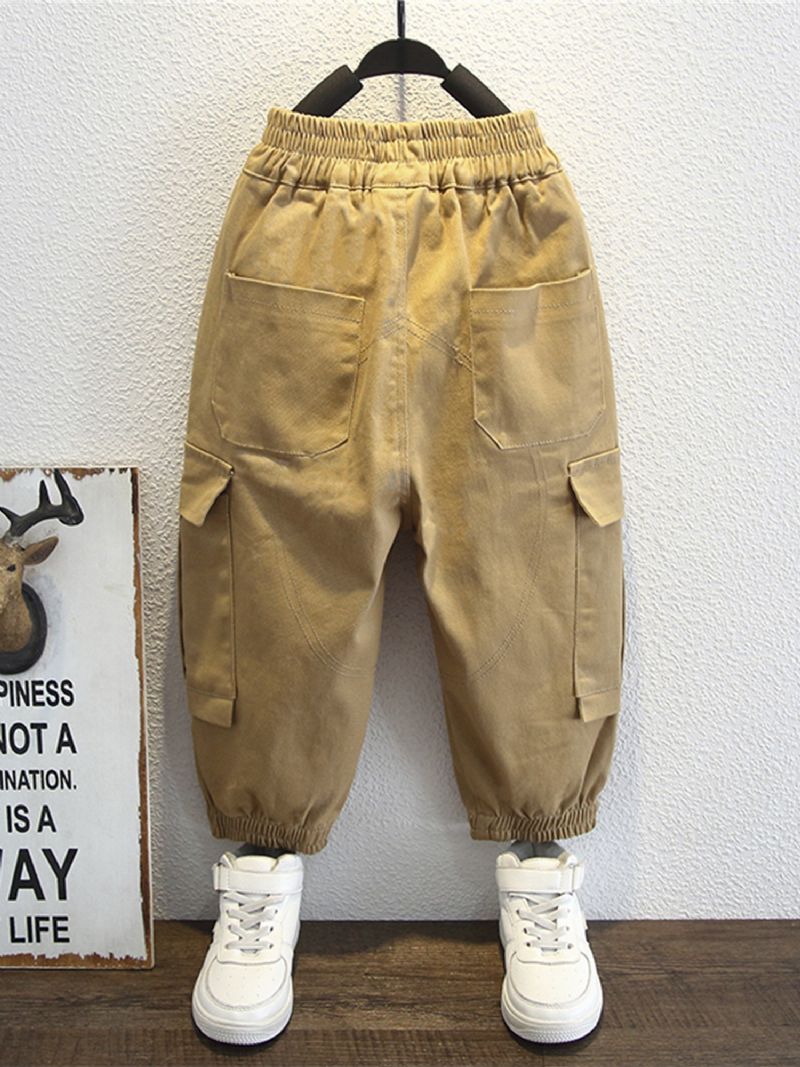 Guttens Solid Color Large Pocket Cargo Pants