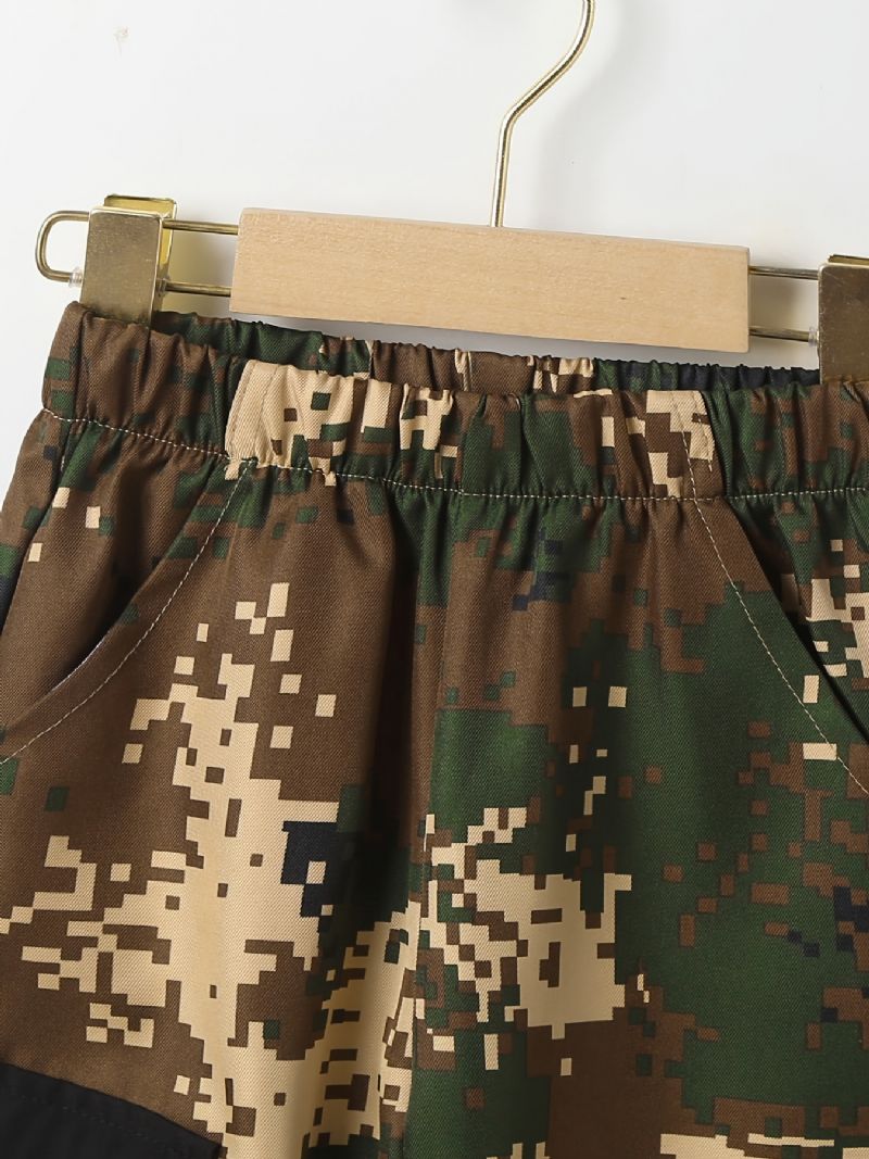 Gutter Casual Camo Joggebukse Elastisk Midje For Barn Sport Joggerbukser