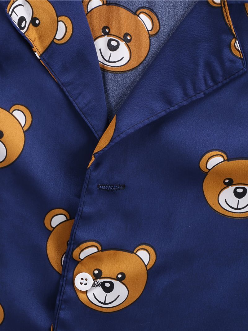 Småbarn Baby Pyjamas Familieantrekk Bear Print Langermet Topp Og Buksesett For Gutter Jenter Barneklær