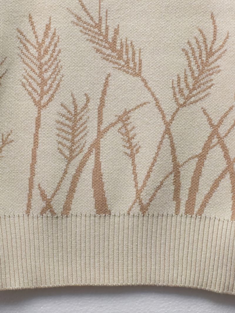 Gutter Ears Of Wheat Print Genser Rund Hals Langermet Strikket Pullover Barneklær