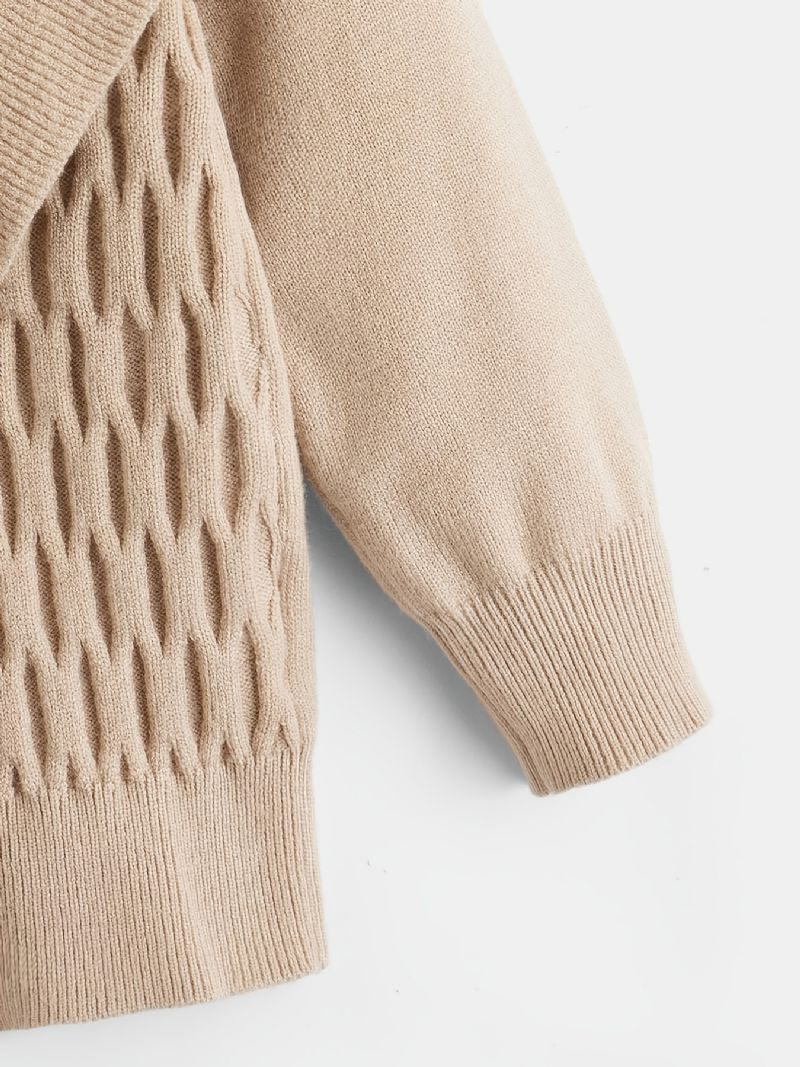 Jenter Casual Strikket Ruffled Cardigan Genser Jakke V-hals Termisk Yttertøy Til Vinter