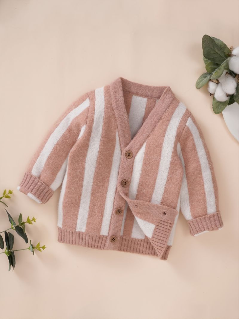 Småbarn Baby Jente Strikket Cardigan Jakke Barn Ruffle Langermet Button Down Genser Topp Varm Frakk Høst Vinter