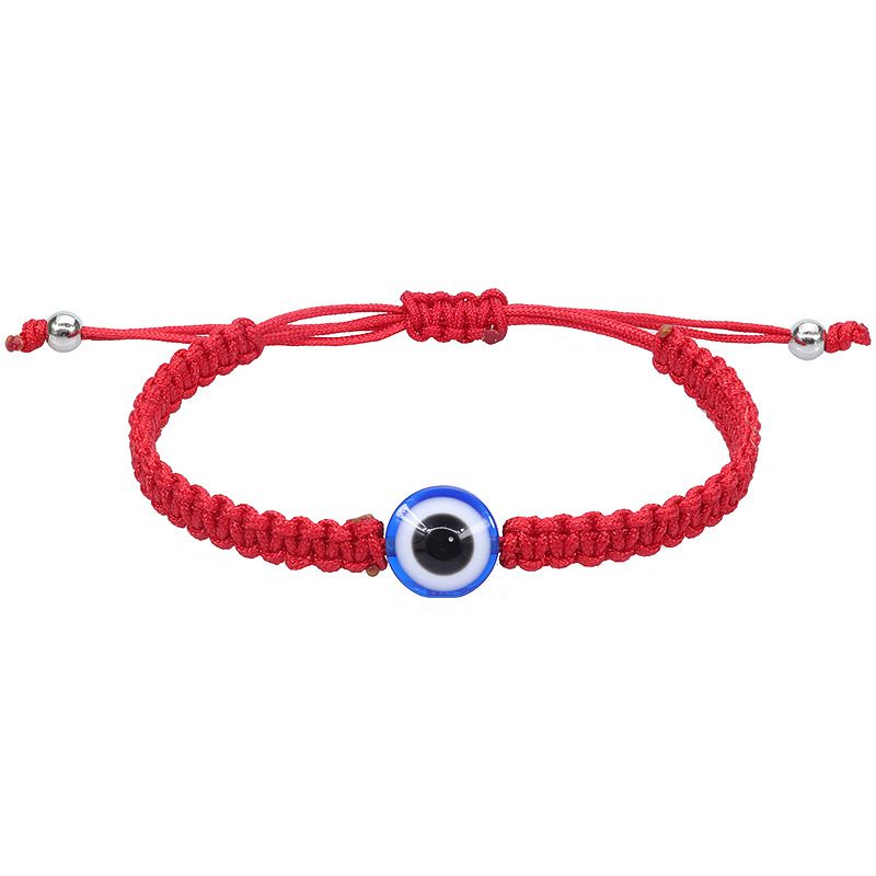 1 Stk Fasjonabelt Unisex Devil's Eye Lucky Justerbart Rødt Tau Flettet Foreldre-barn Par Amulett Armbånd Til Bursdagsgave Julegave