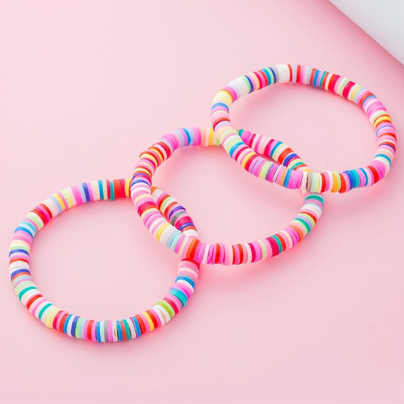 3 Stk Småbarn Jenter Sweetheart Rainbow Armbånd