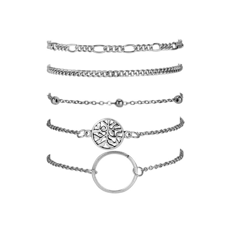 5 Stk Jenter Casual Mote Boho Layered Link Armbånd