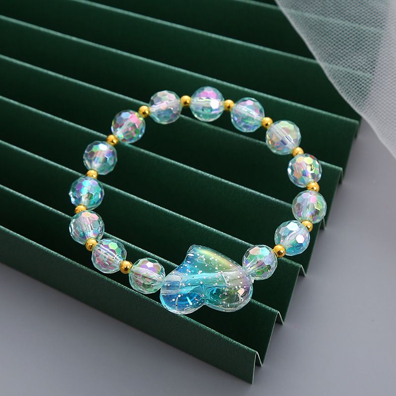 Barnestudentarmbånd Cartoon Bear Heart Star Transparent Beaded Armbånd